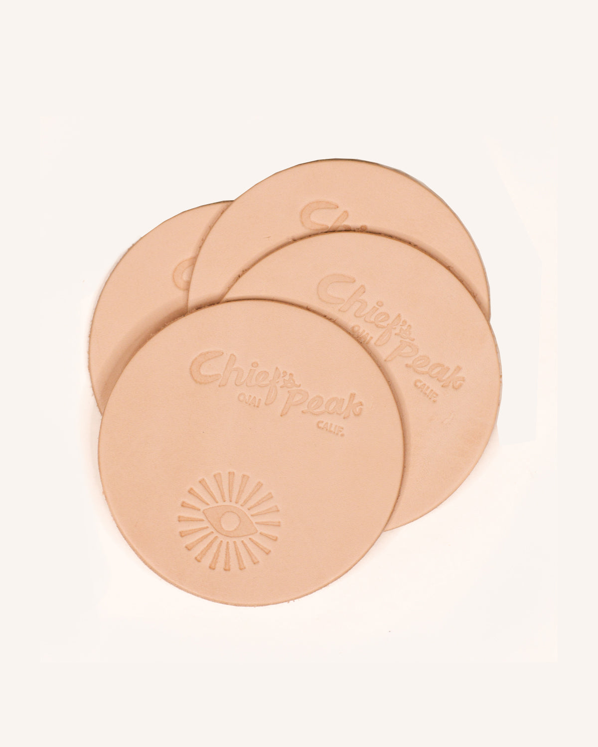 Chief's Peak Leather Coaster Set - Shelter Social Club